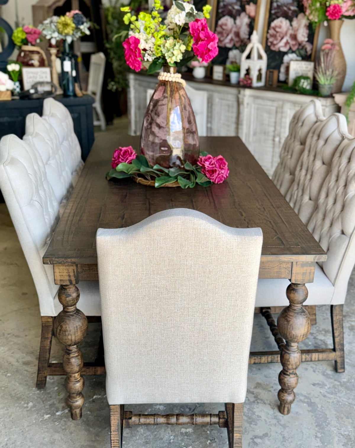 Sophie 7 Foot Dining Table With 8 Chairs-Honeywood™