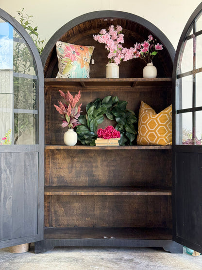 Tiffany Dome Vitrine-Black/Honeywood™