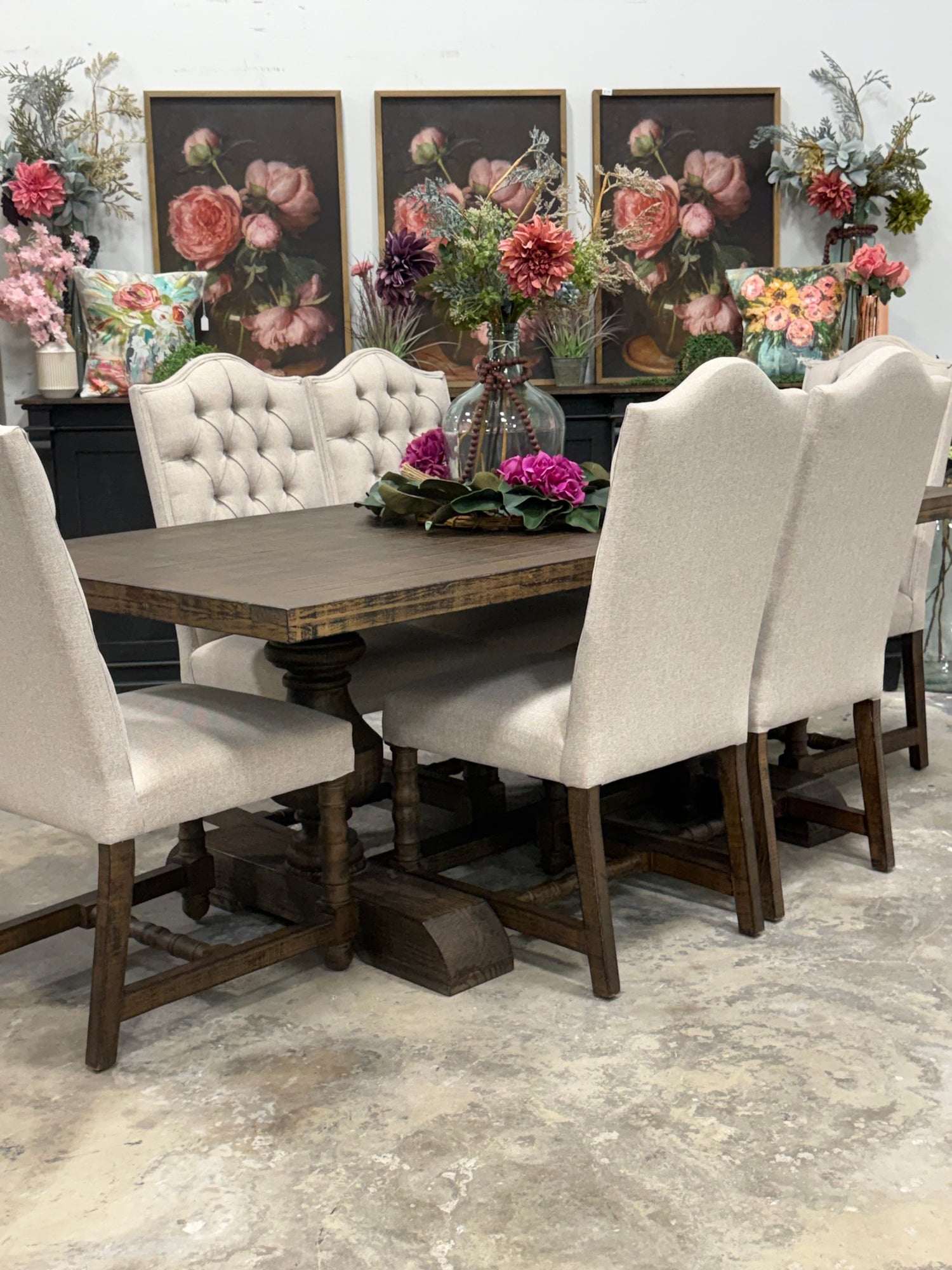 Hannah 7 Foot Dining Table Set With Chairs-Honeywood™
