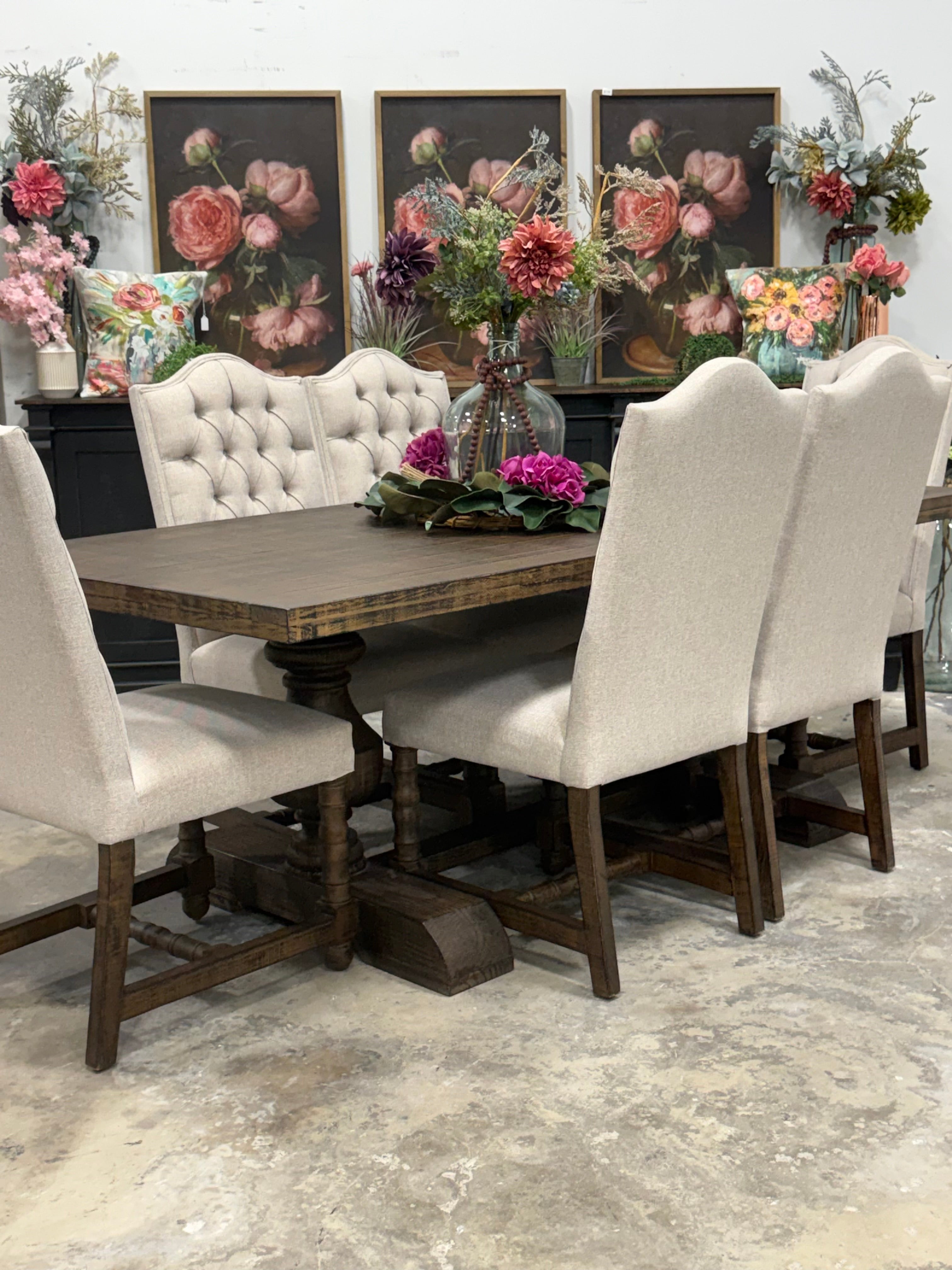 Hannah 7 Foot Dining Table Set With Chairs-Honeywood™