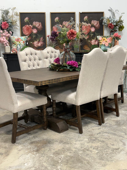 Hannah 7 Foot Dining Table Set With Chairs-Honeywood™