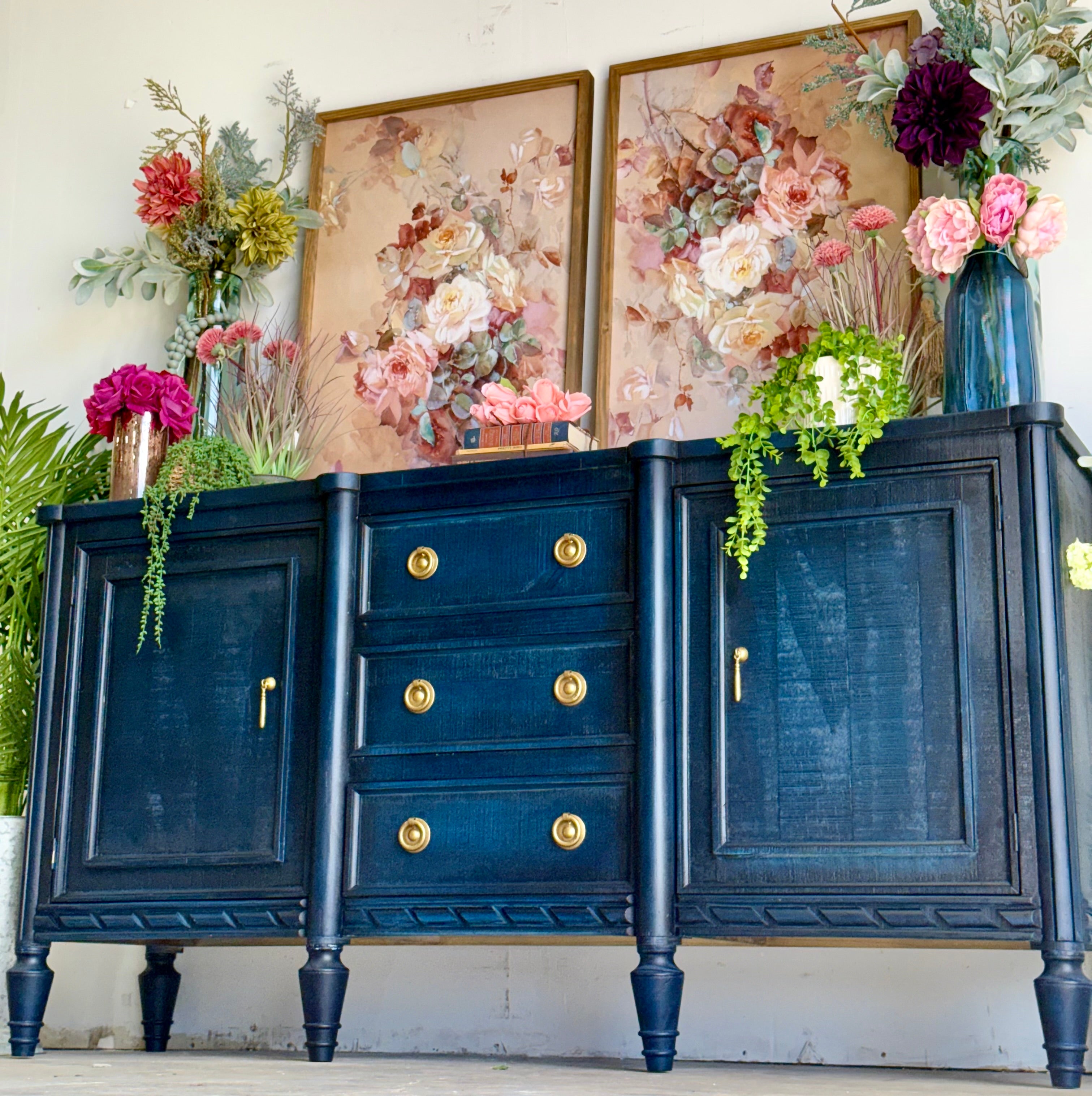 Juliette Console-Deep Blue/Gold