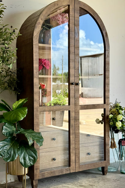 Melody Domed Vitrine-Honeywood™/Cappuccino