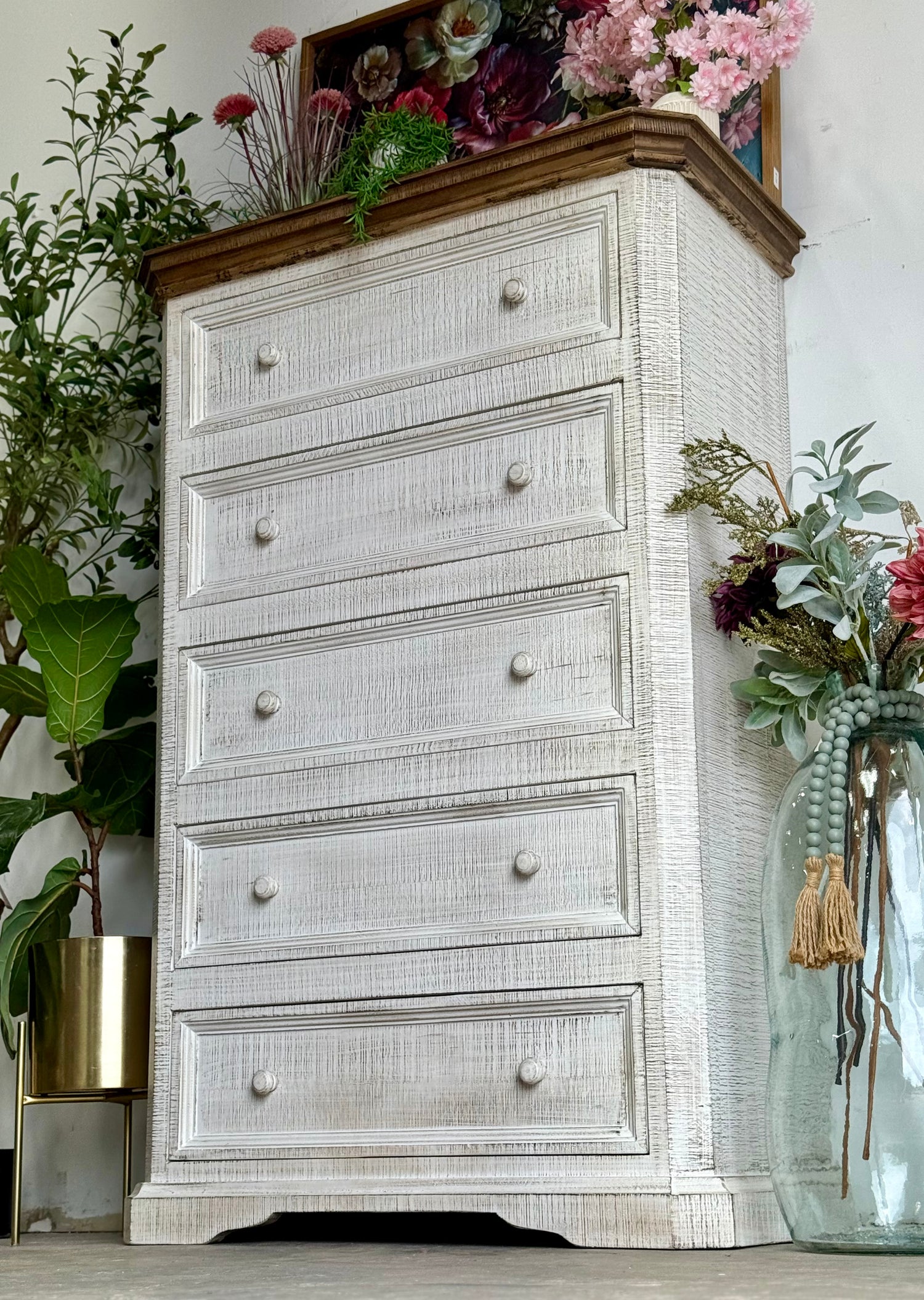 Eden Chest of Drawers-White Wheat/Sandstone