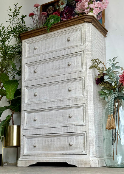 Eden Chest of Drawers-White Wheat/Sandstone