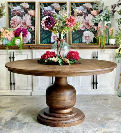 Lilly 60" Round Pedestal Dining Table-Honeywood™