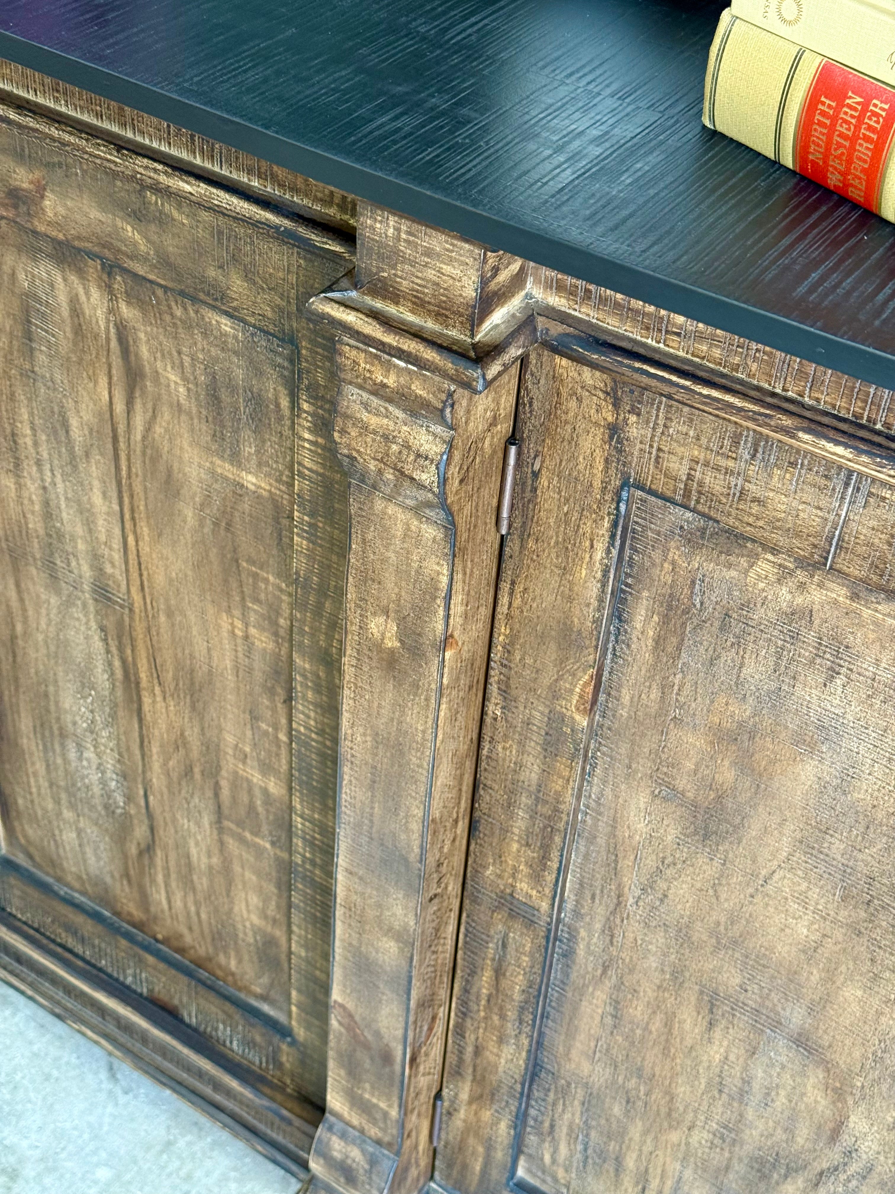Allison 4 Door Console-Pecan/Black