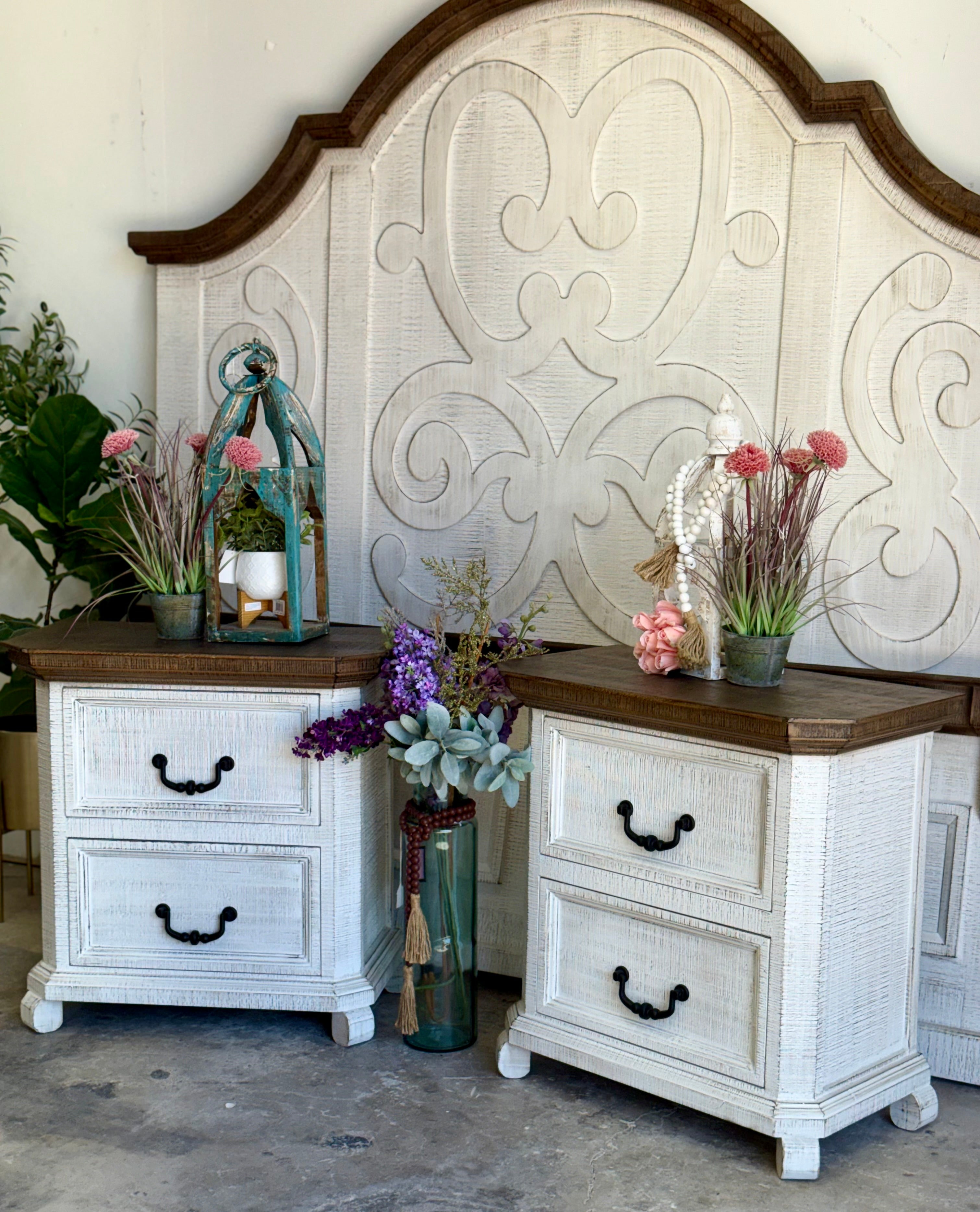 Harper Nightstand- White Wheat/Honeywood™
