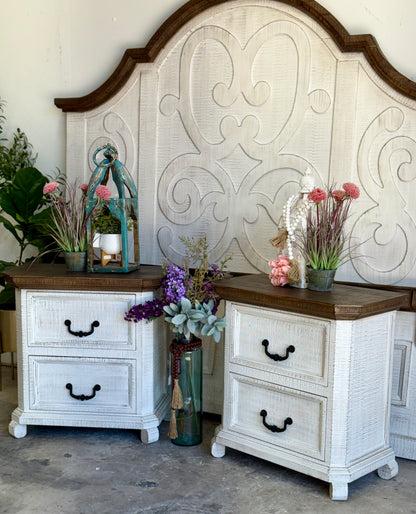 Harper Nightstand- White Wheat/Honeywood™