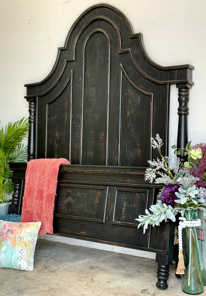 Madison Queen Bed-Handrubbed Black