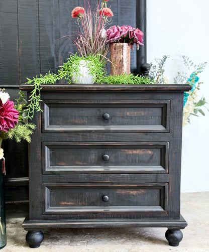 Adele Nightstand-Handrubbed Black