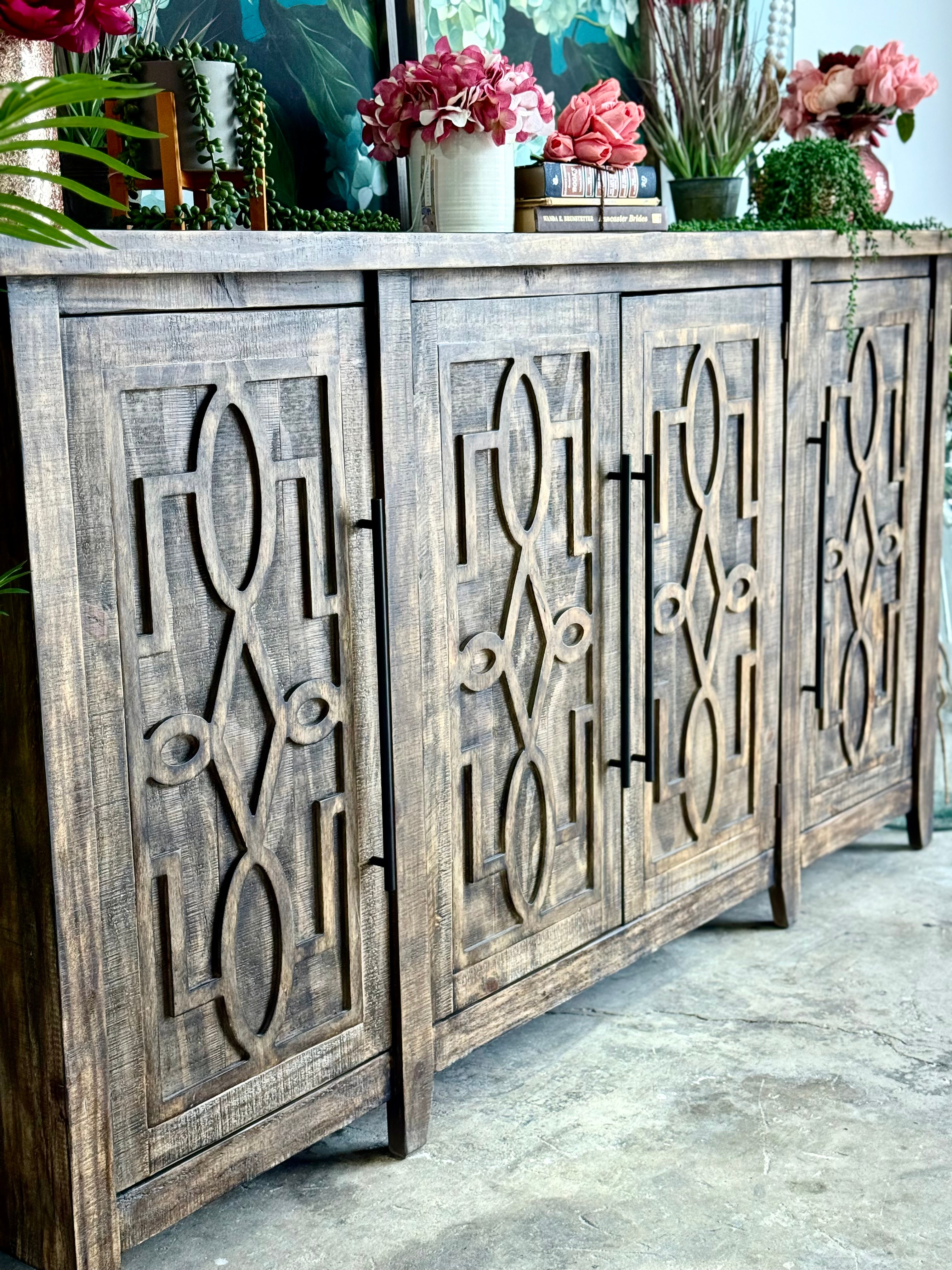 Ivy 4 Door Console-Pecan