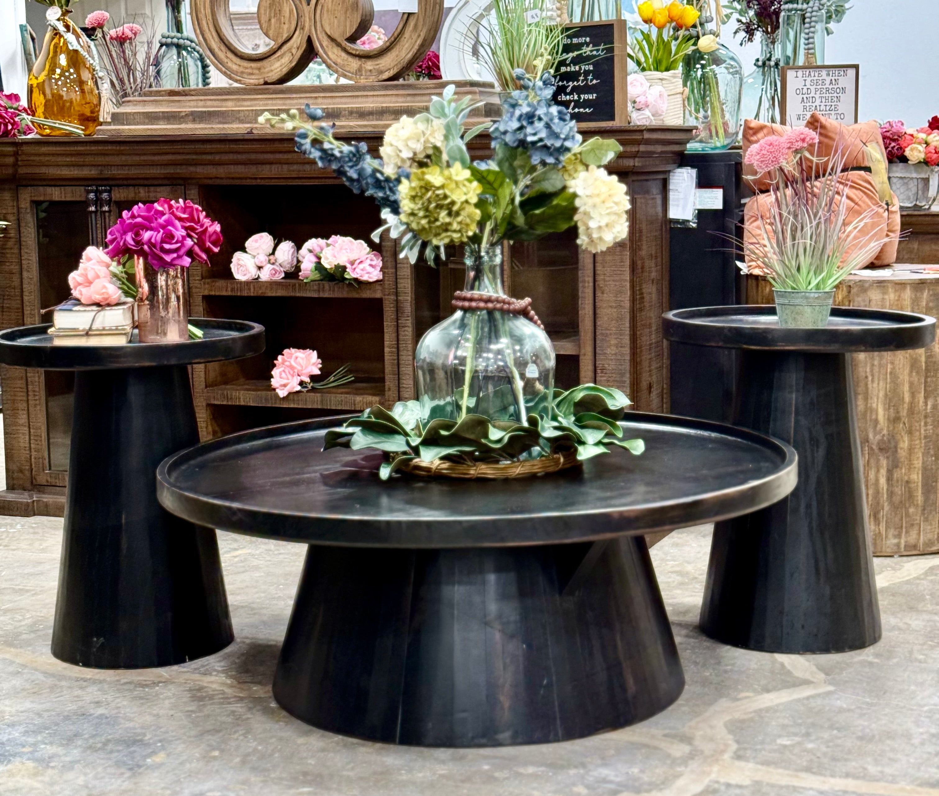 Kennedy Side Table-Handrubbed Black