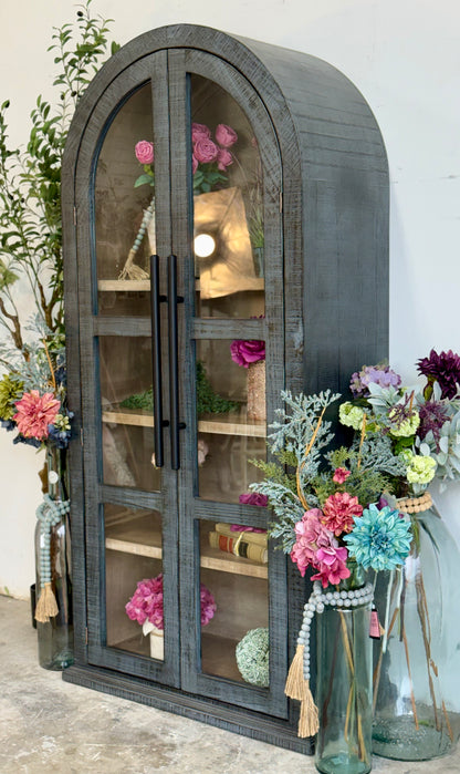 Libby Domed Vitrine- Blue Dusk/Cappuccino