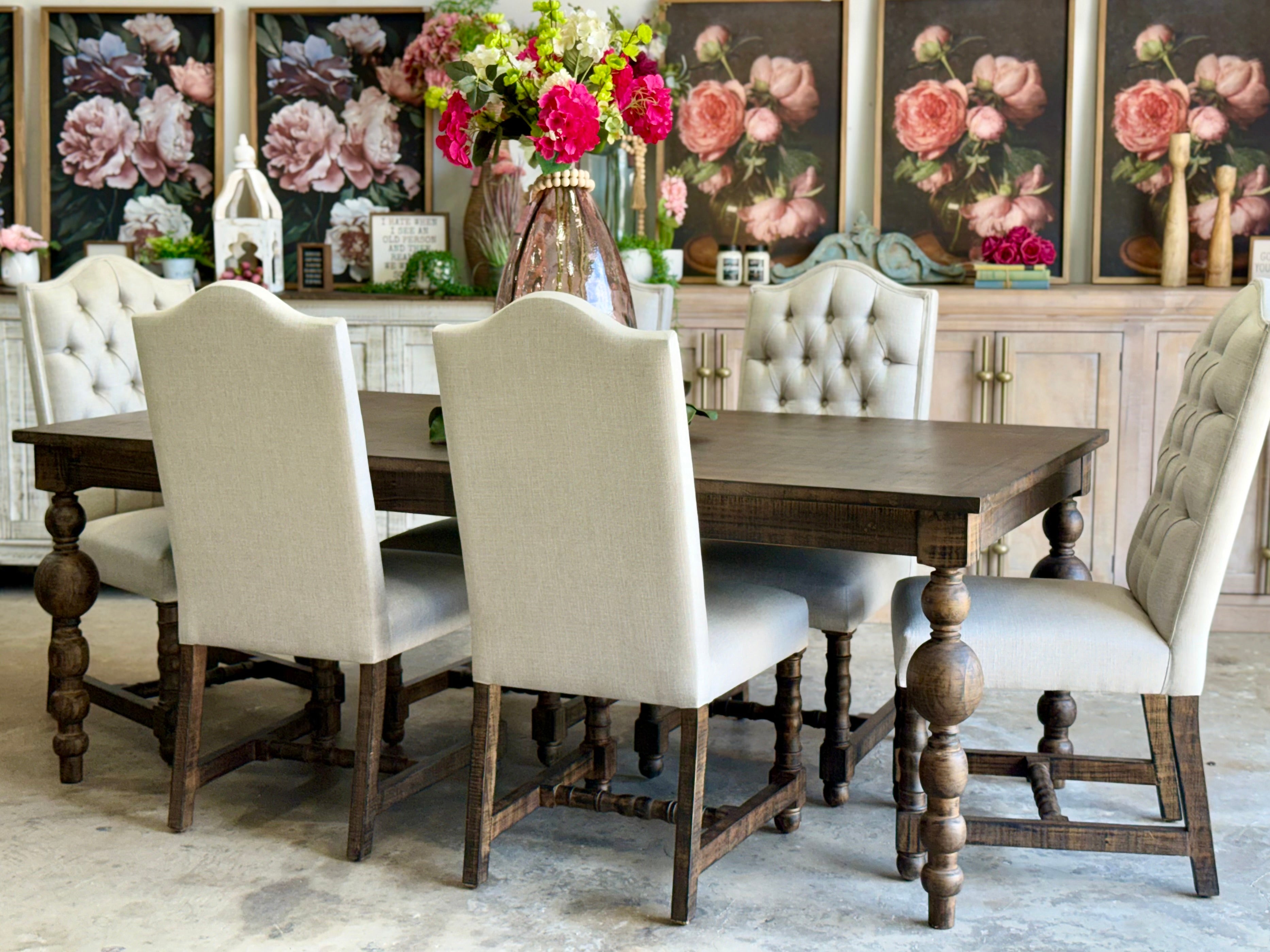 Sophie 7 Foot Dining Table With 6 Chairs-Honeywood™