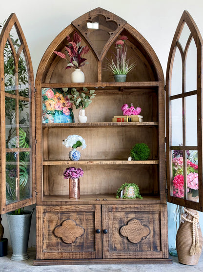 Cathedral Dome Vitrine-Honeywood