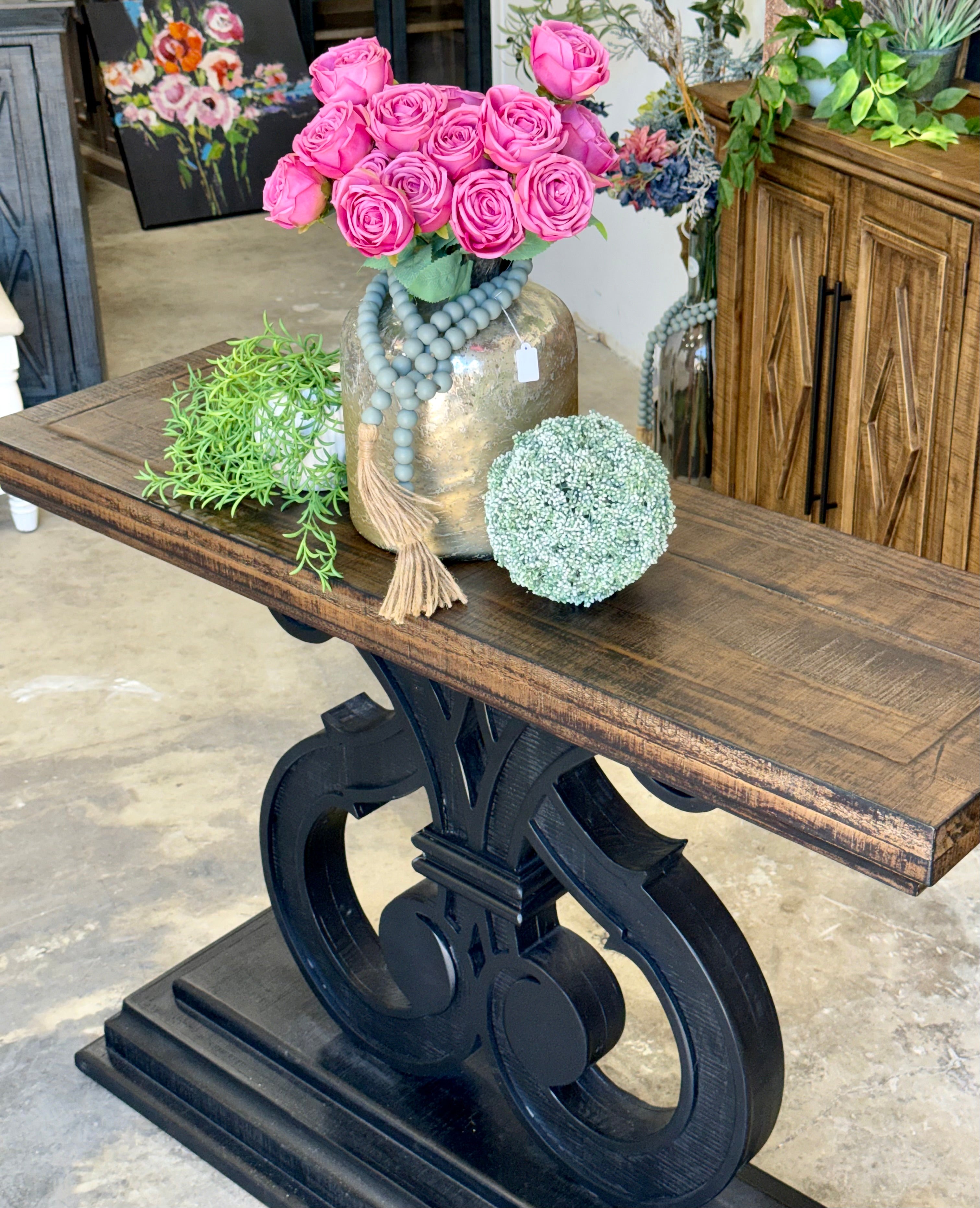 Harp Entryway-Black/Honeywood