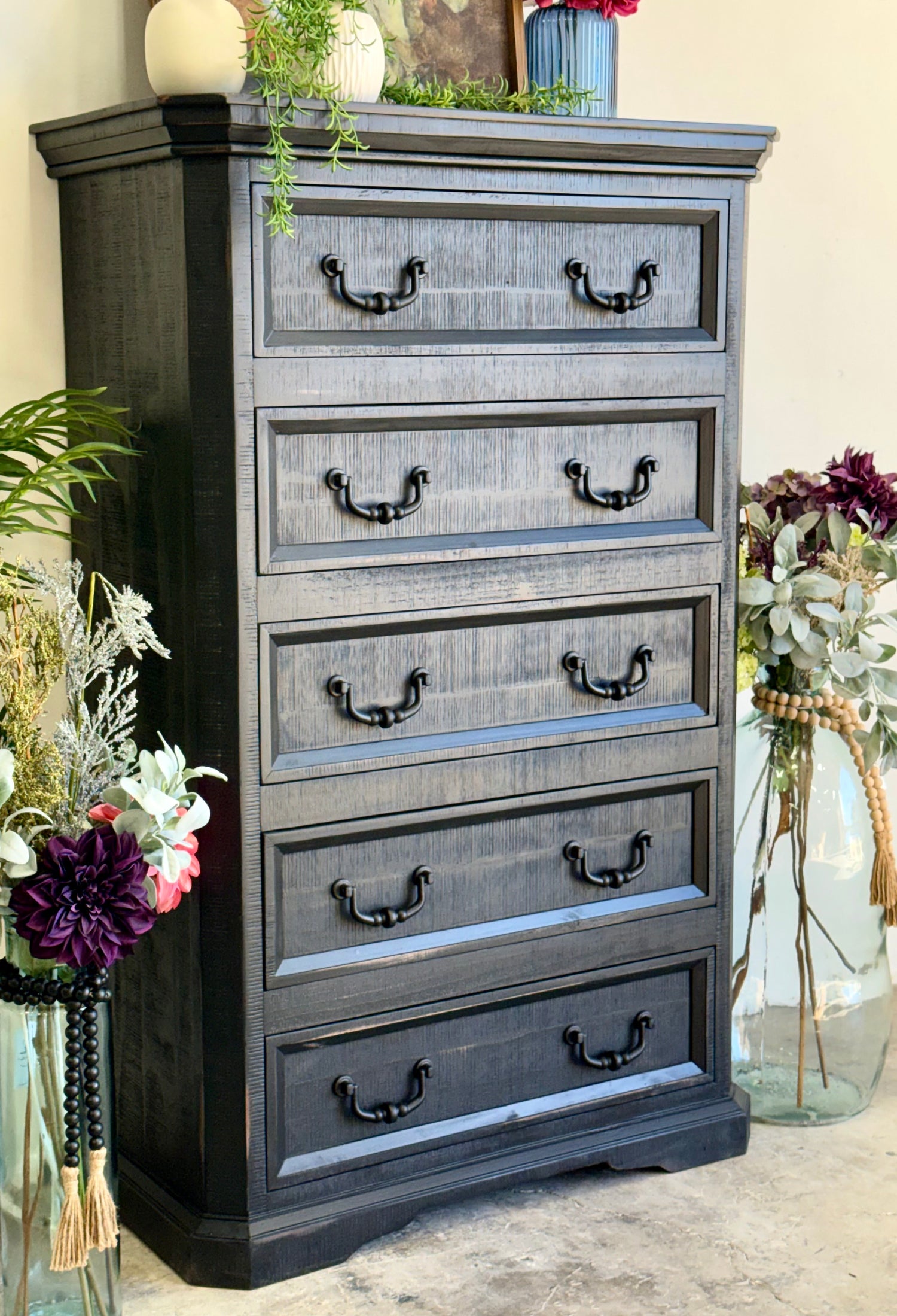 Willow Chest of Drawers-Handrubbed Black