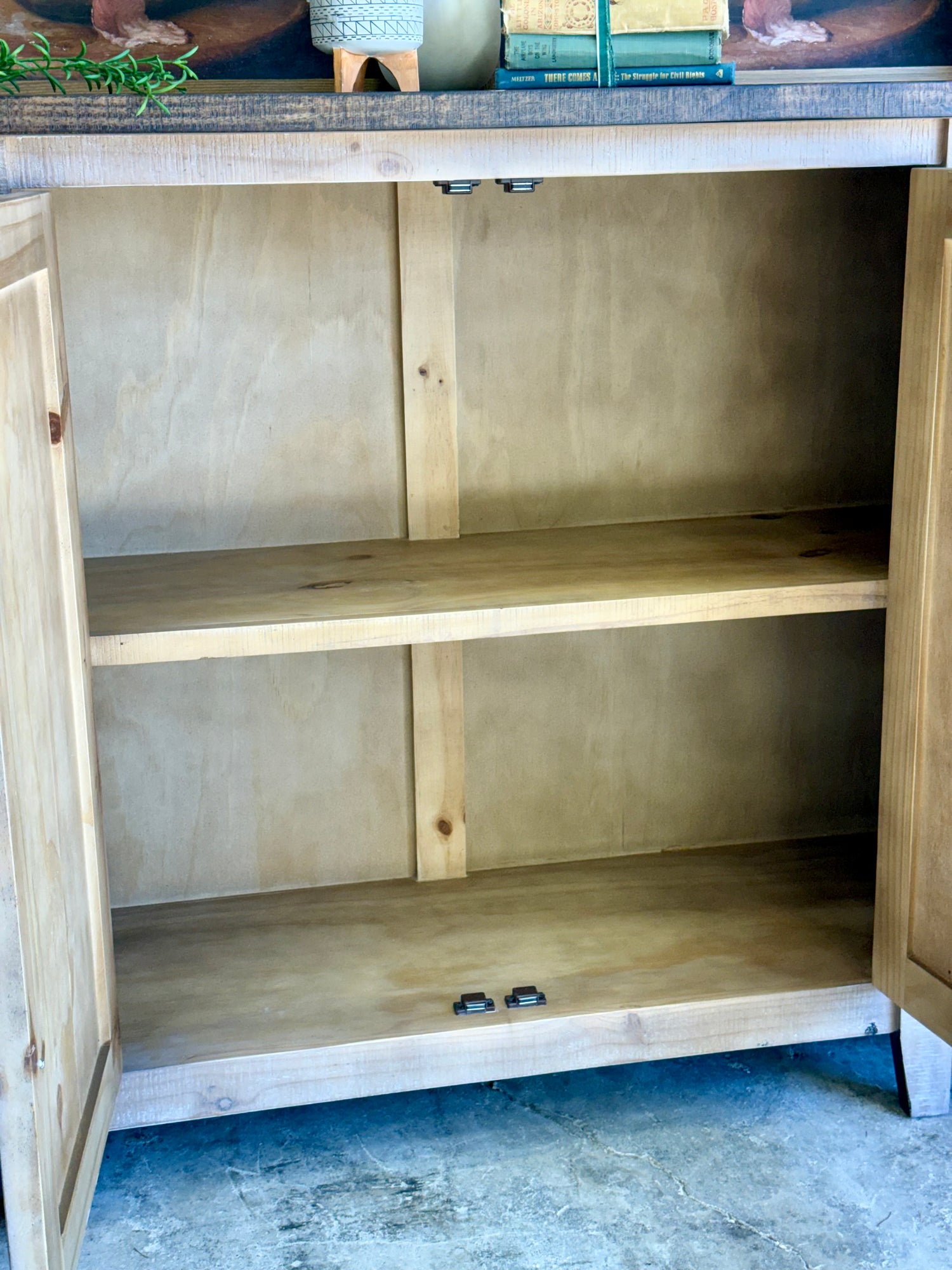 Ivy 4 Door Console-Soft Drift/Honeywood™