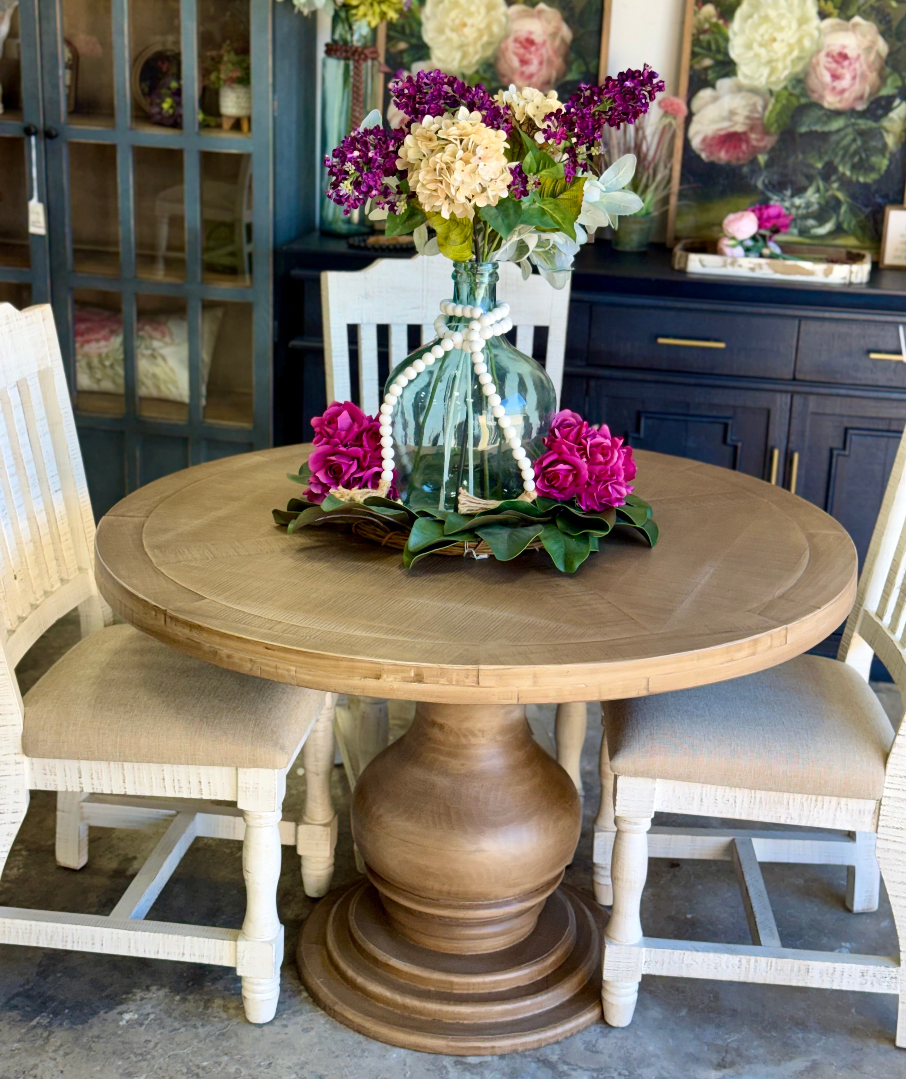 Clara 47" Round Dining Table-Cappuccino