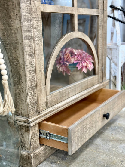 Elsie Circle Door Vitrine-Sandstone