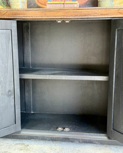 Chloe 6 Door Console-Handrubbed Black/Honeywood™