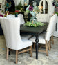 Adeline 7 Foot Dining Table-Handrubbed Black