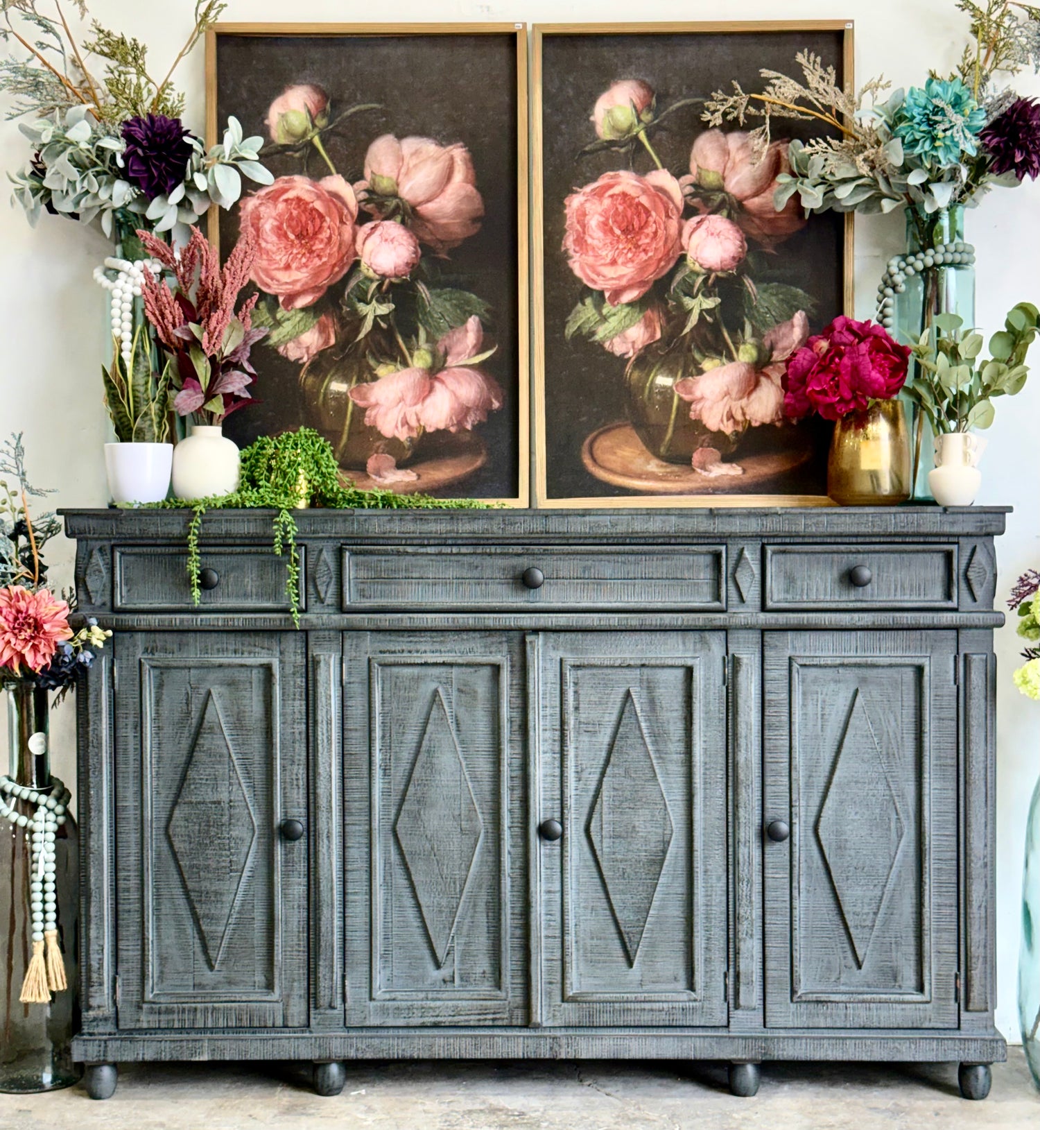 Julia 4 Door Console-Blue Dusk