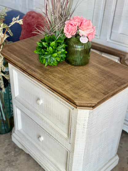 Eden Nightstand-White Wheat/Sandstone