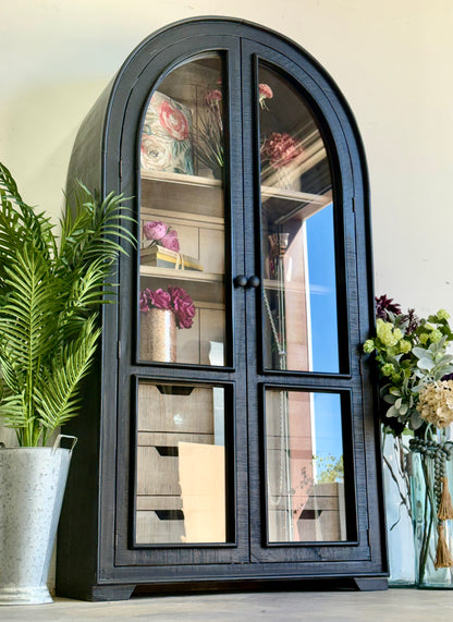 Avery Domed Vitrine-Black/Dove