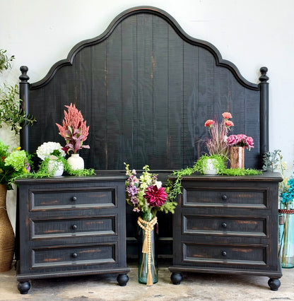 Adele Nightstand-Handrubbed Black