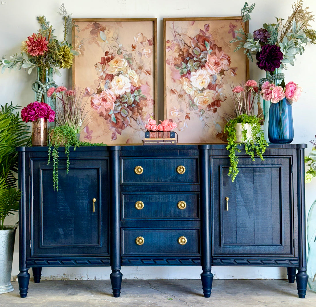 Juliette Console-Deep Blue/Gold