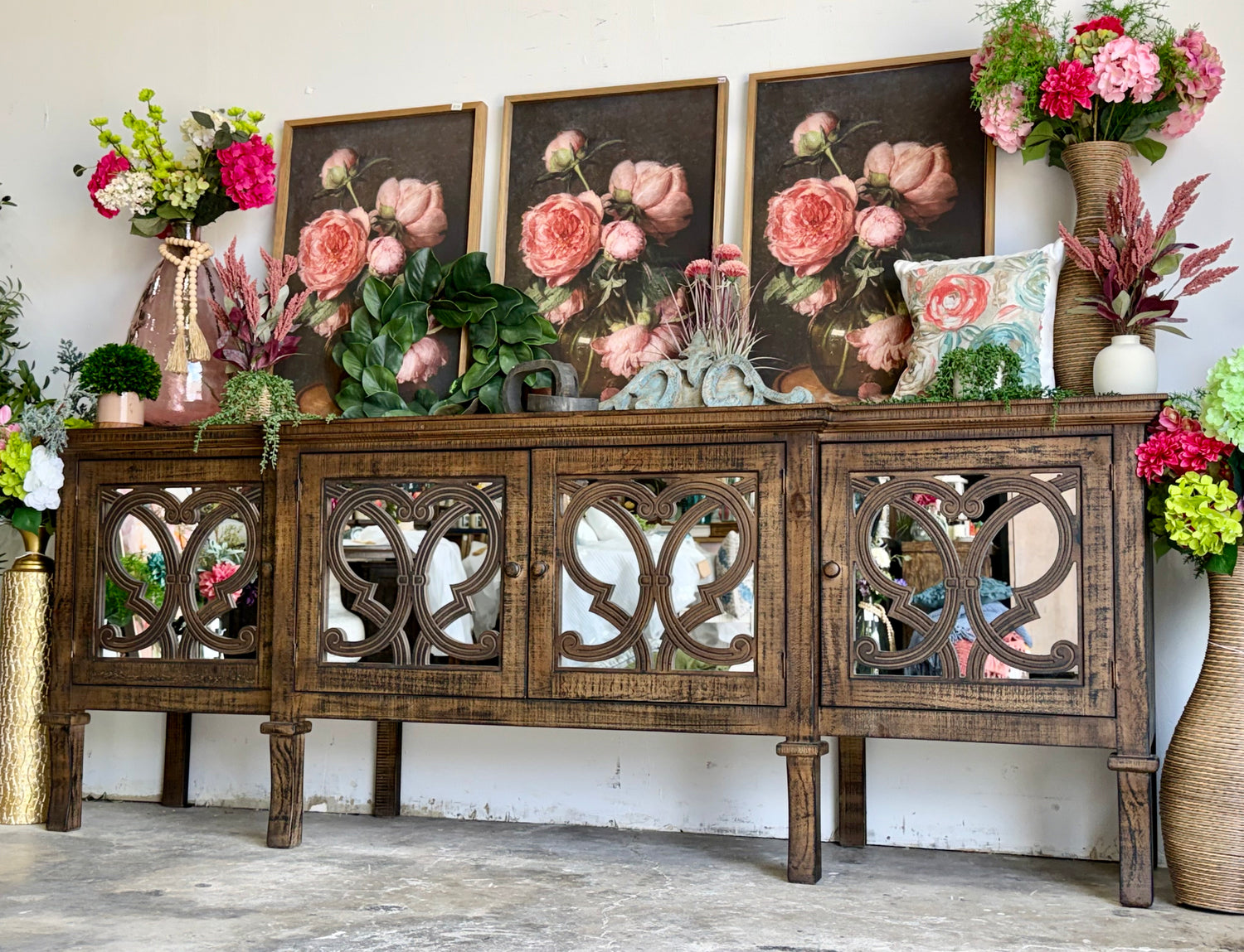 Harper 108" Mirrored Console-Honeywood