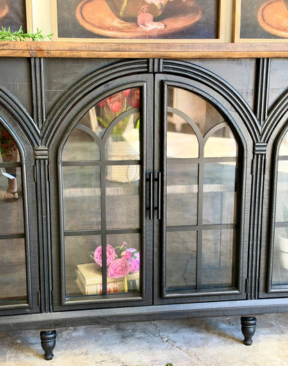 Colette 6 Door Console-Black/Sparrow