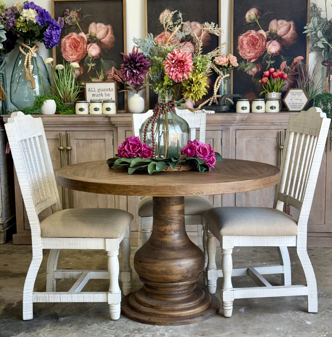 Clara 47" Round Dining Table-Timber
