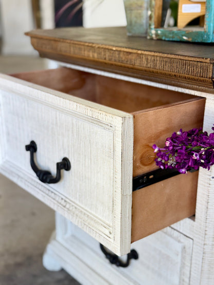 Harper Nightstand- White Wheat/Honeywood™