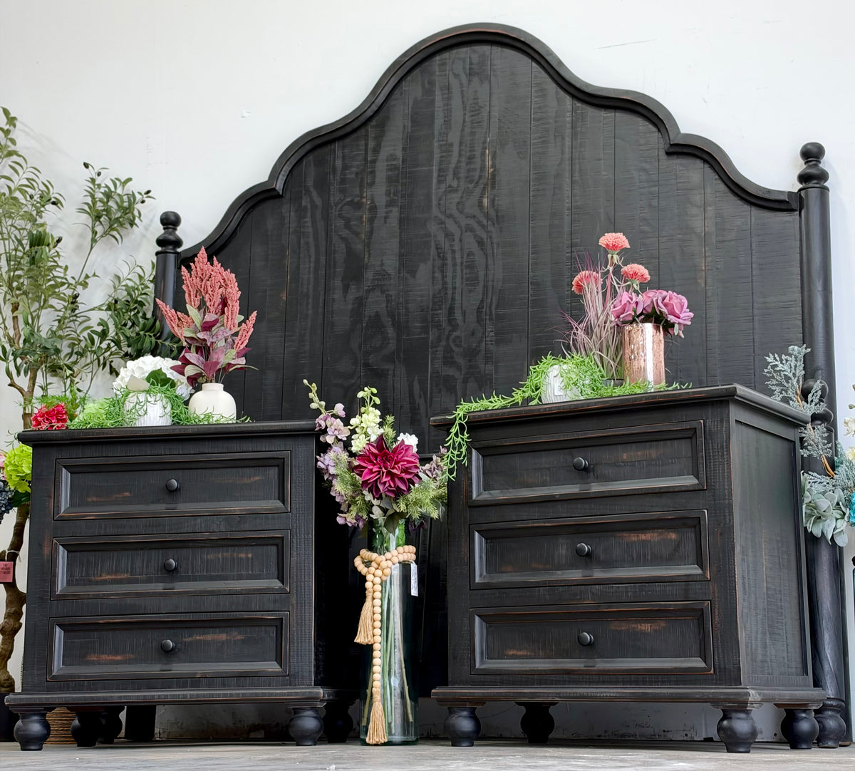 Adele Nightstand-Handrubbed Black
