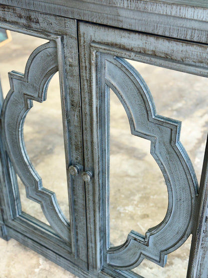 Morgan 4 Door Console With Mirrors-Blue Dusk