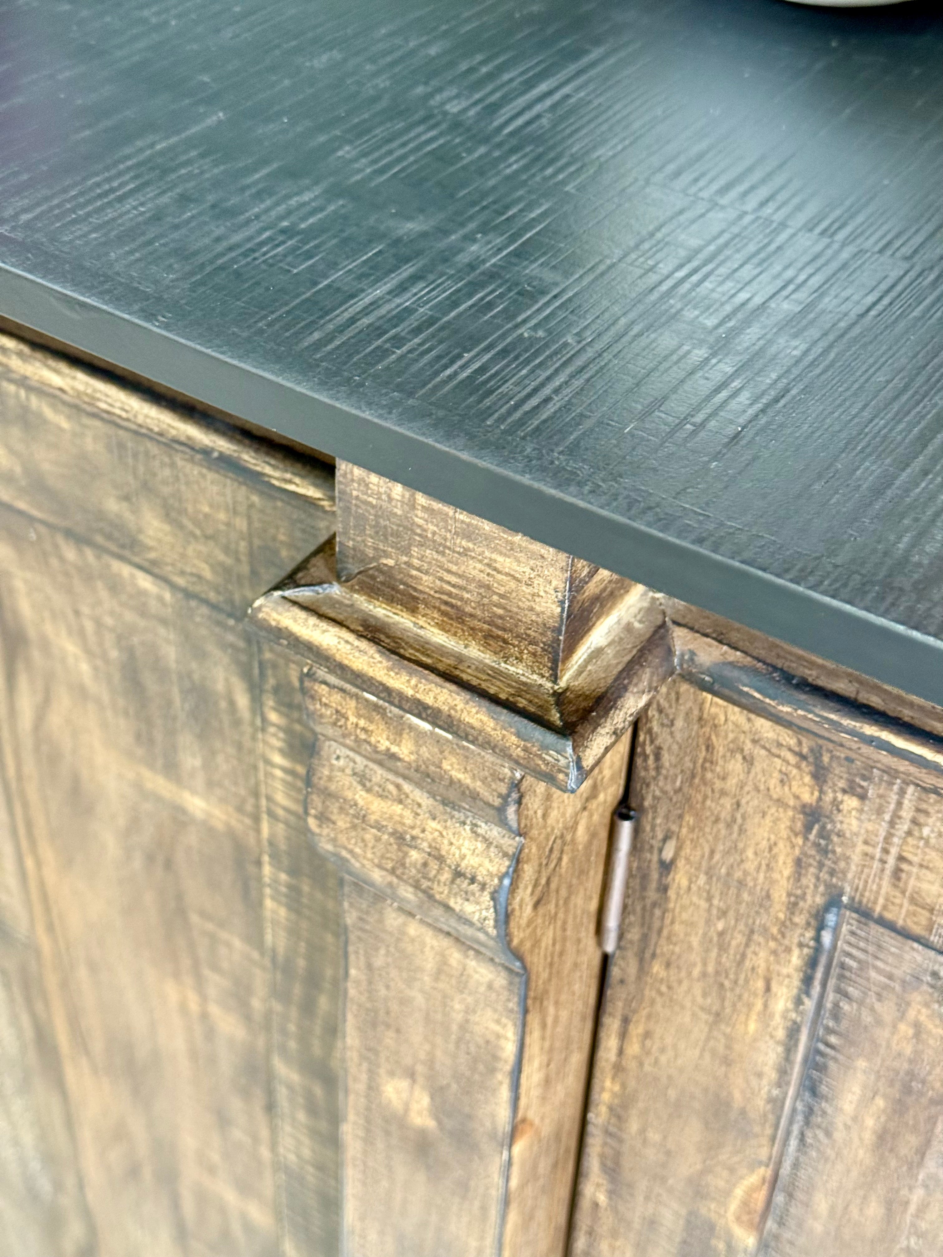 Allison 4 Door Console-Pecan/Black