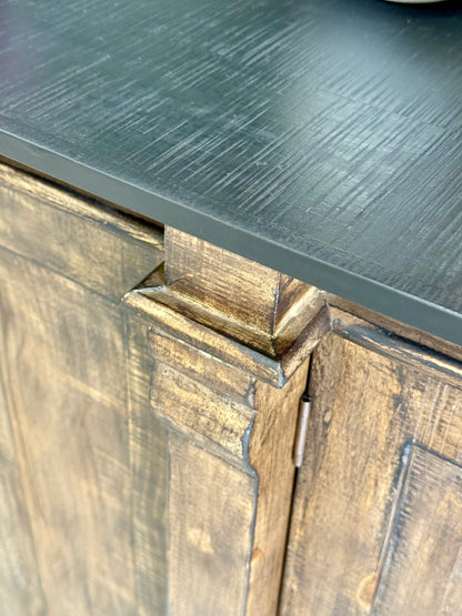 Allison 4 Door Console-Pecan/Black
