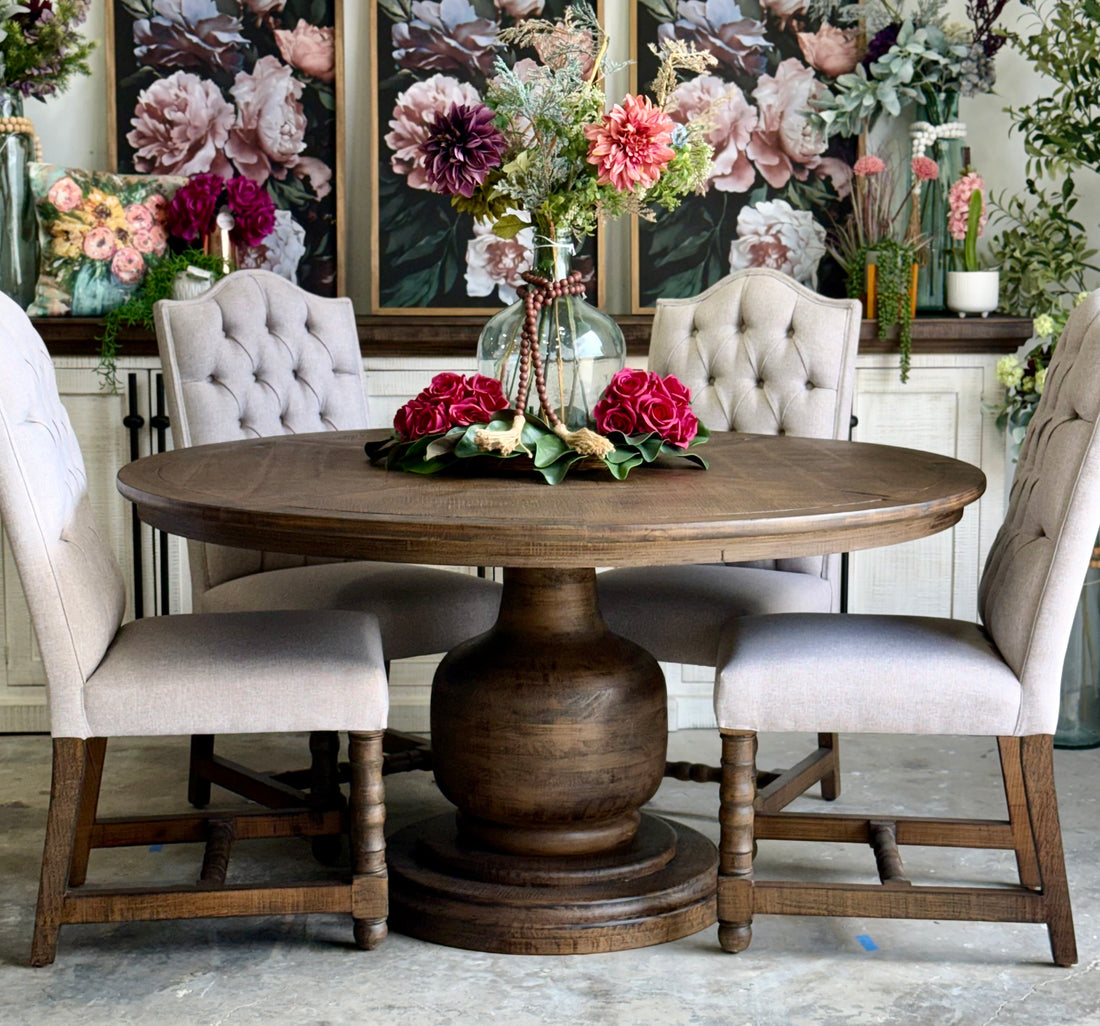 Lilly 60&quot; Round Pedestal Dining Table-Honeywood™