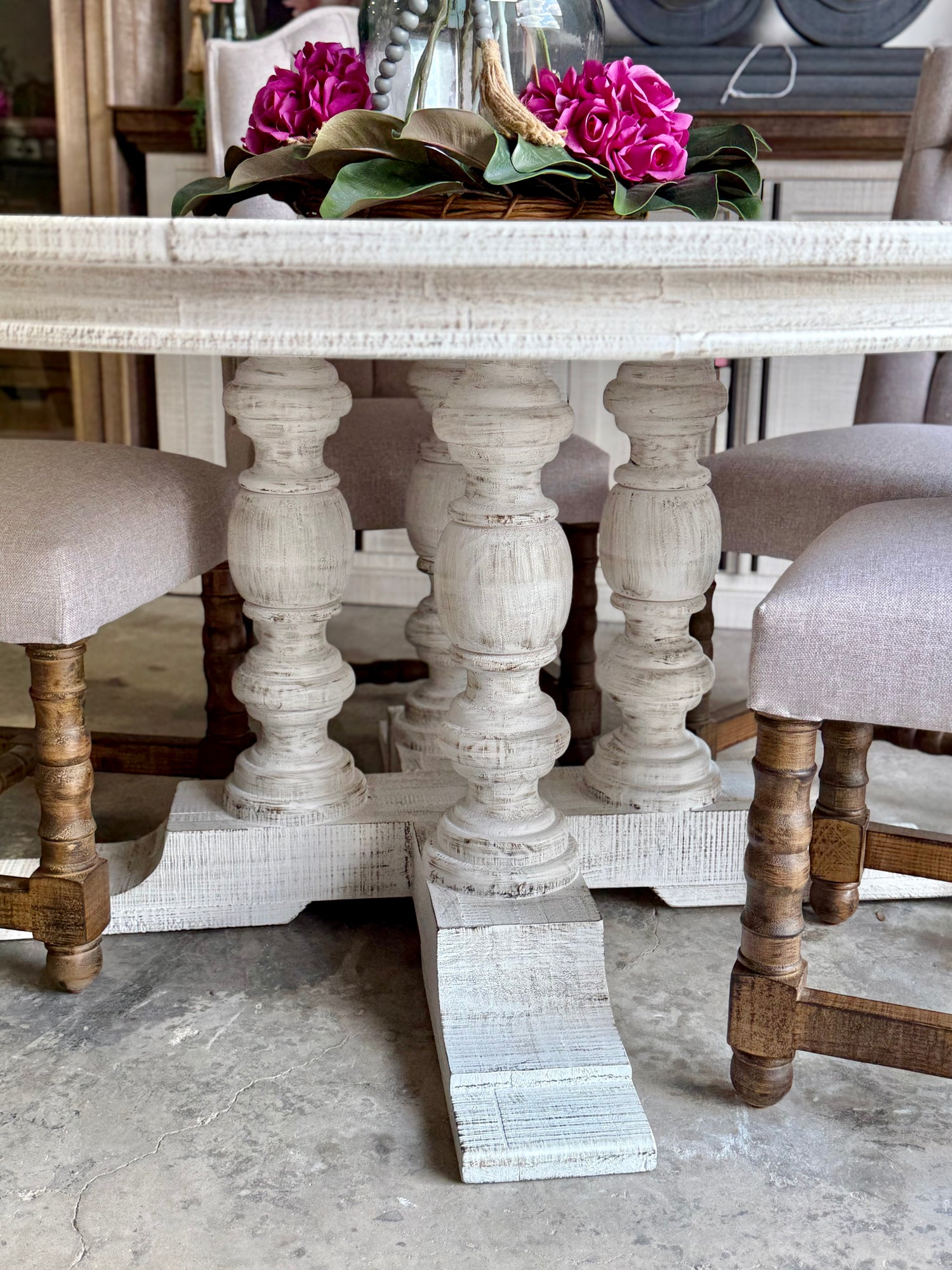 Kennedy 63&quot; Round Dining Table-White Wheat