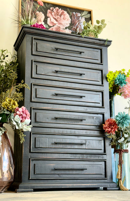 Jessica Chest of Drawers-Handrubbed Black