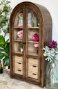 Avery Domed Vitrine-Honeywood/Dove