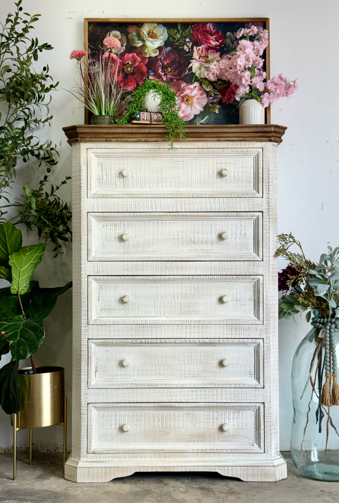 Eden Chest of Drawers-White Wheat/Sandstone
