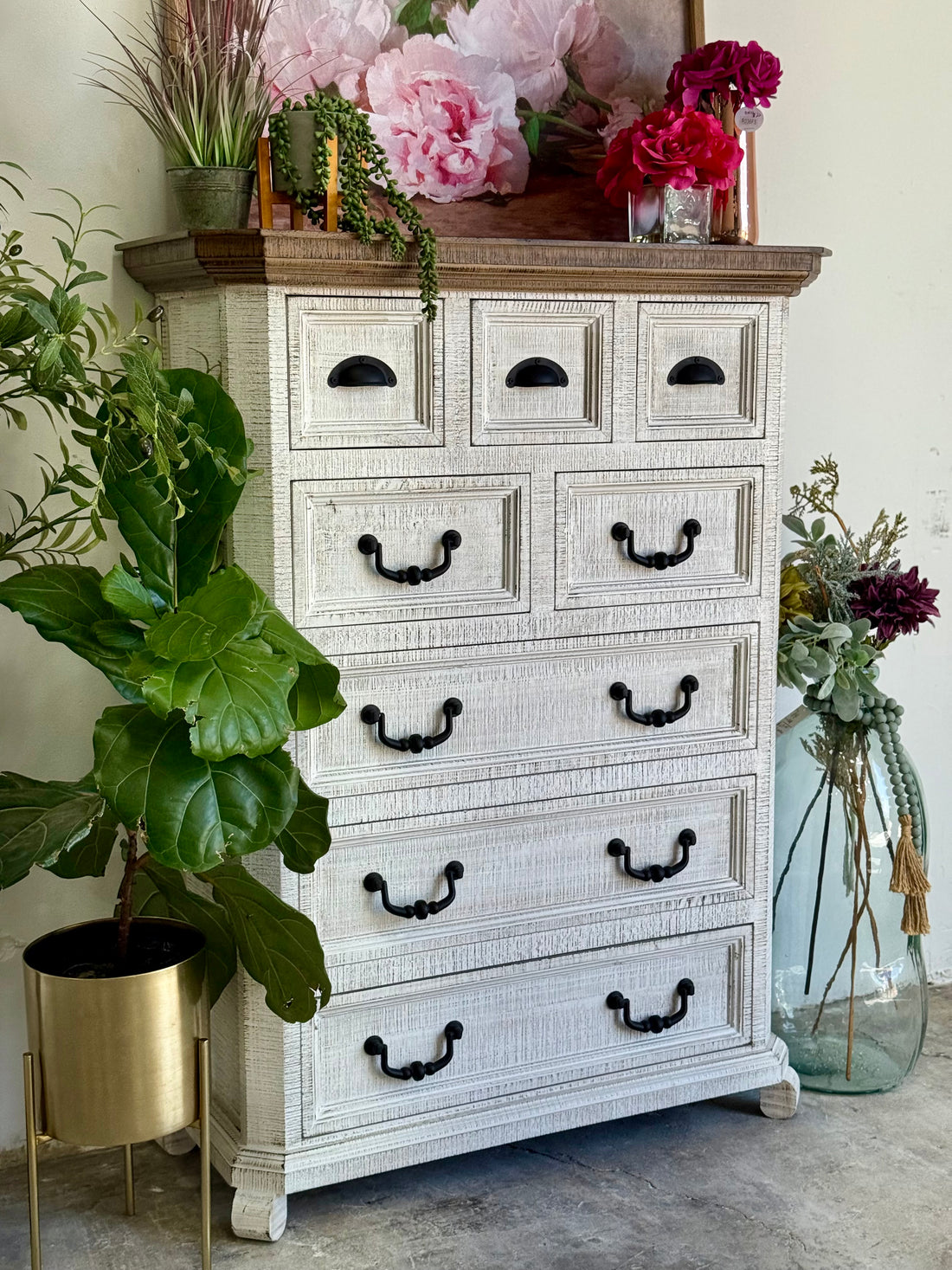 Harper Chest of Drawers- White Wheat/Honeywood™