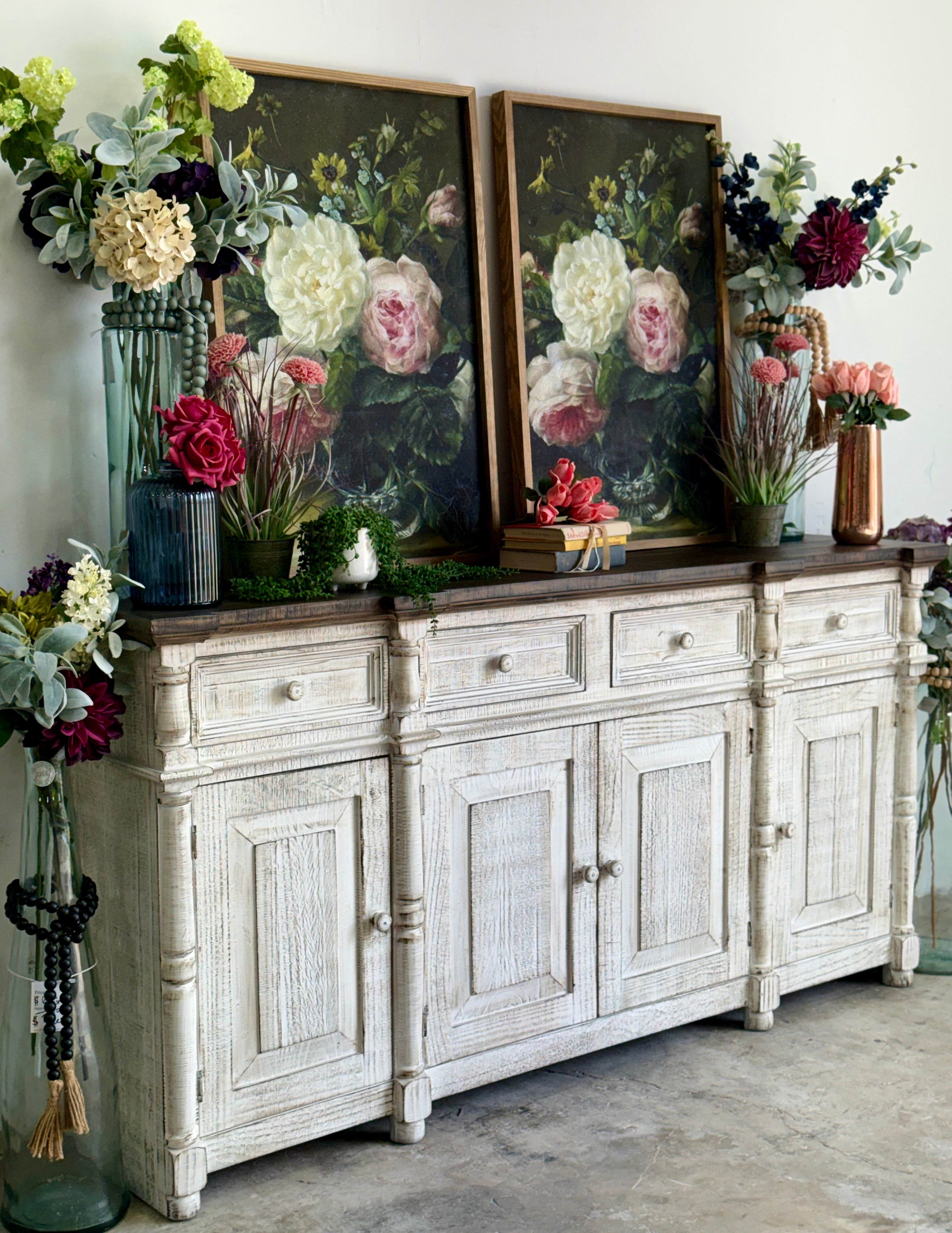 Novah 4-Door Console-Toasted Wheat/Honeywood