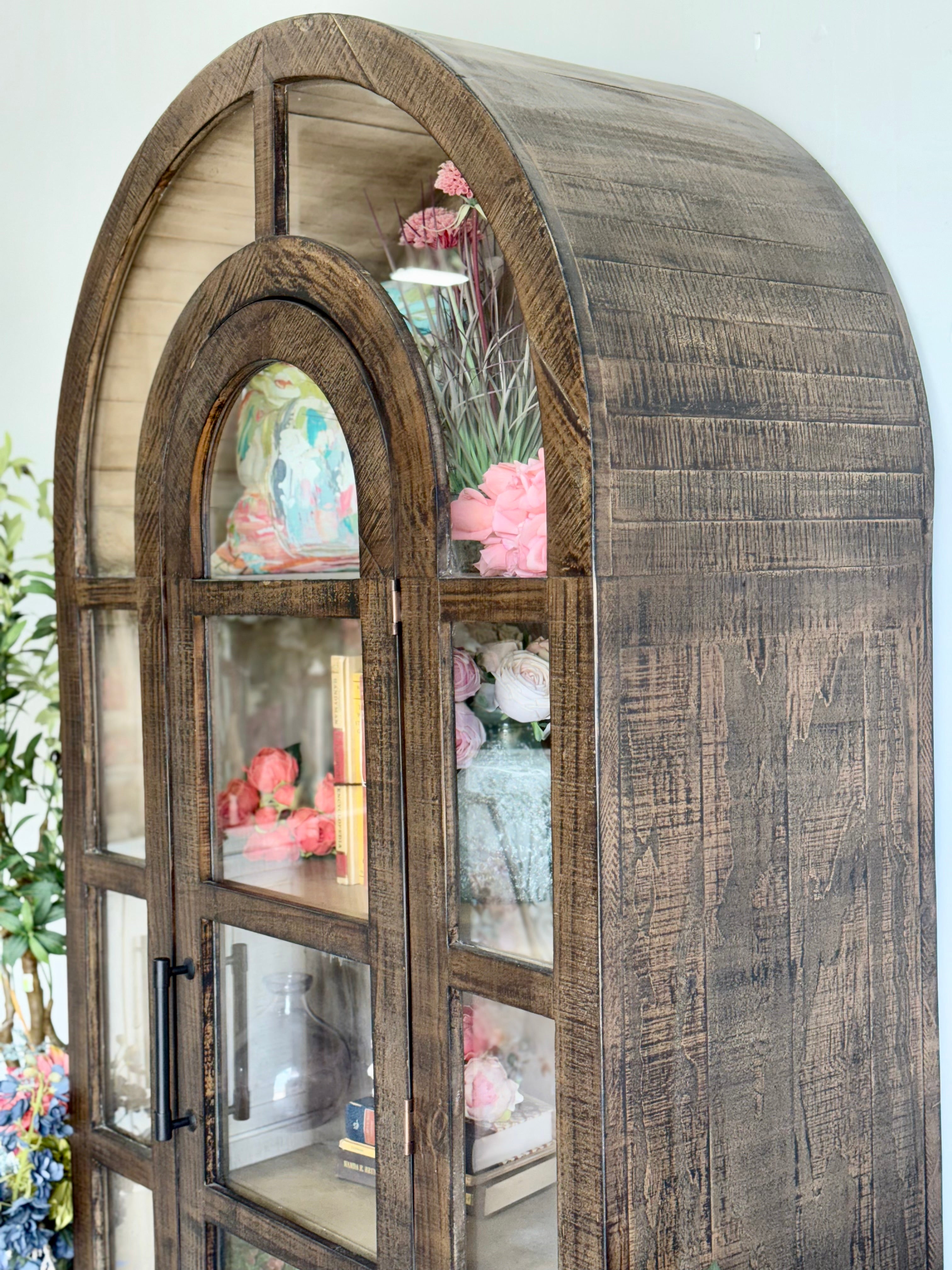 Claire Dome Vitrine- Honeywood™/Dove