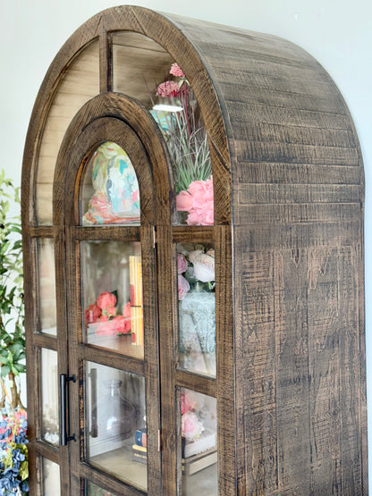 Claire Dome Vitrine- Honeywood™/Dove