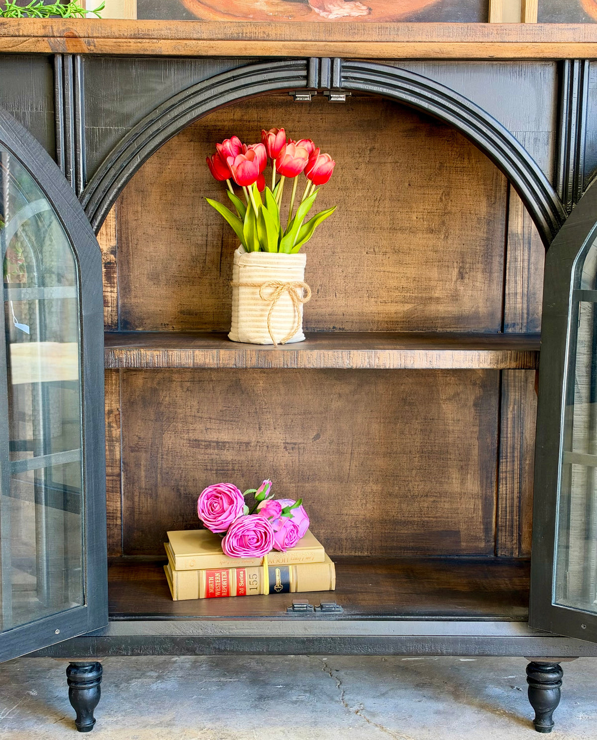 Colette 6 Door Console-Black/Sparrow